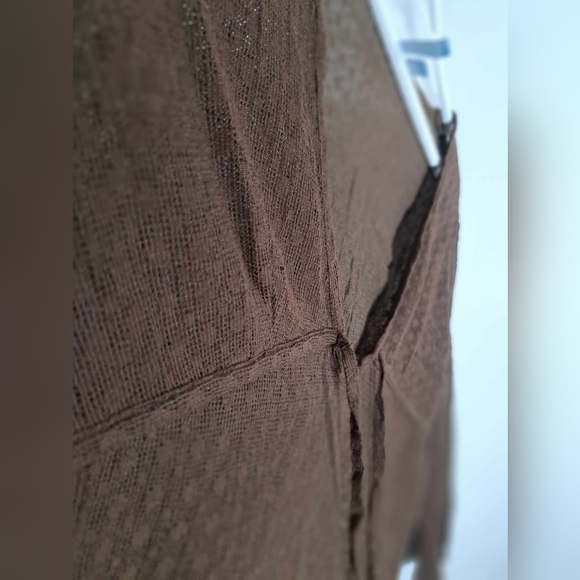 St Johns Bay Brown Long Sleeve Lace Top - Picture 2 of 6